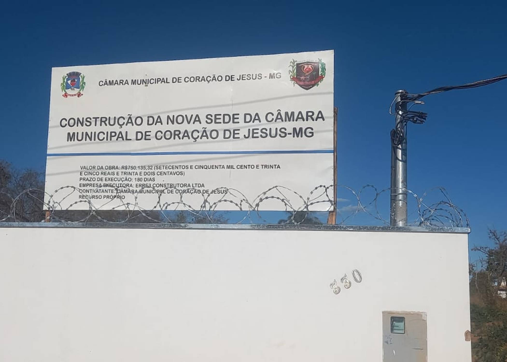 Construção da nova sede da CM de Coração de Jesus/MG